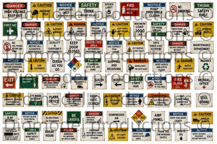American factory warning signs modern 2