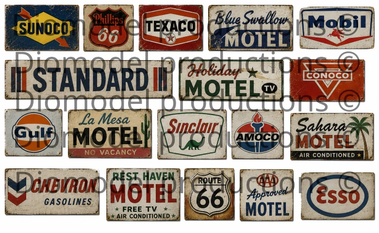 American motels & gas stations signs 60‘s