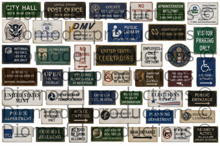 American office building signs modern