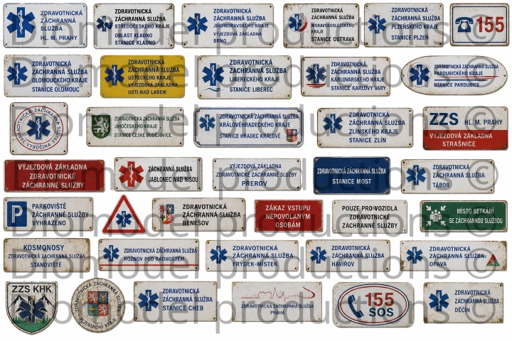 Czech ambulance station signs modern