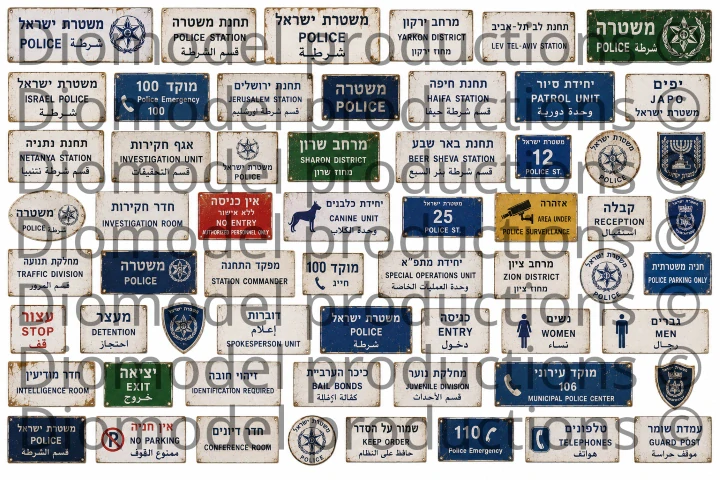 Israeli police station signs modern