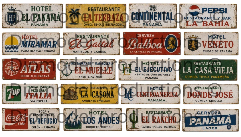 Panama hotel & restaurant signs 1989