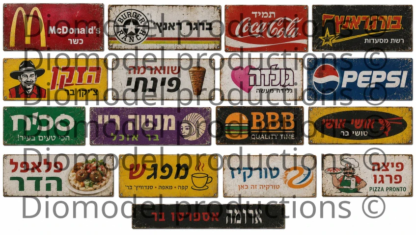 Israeli fast food signs modern
