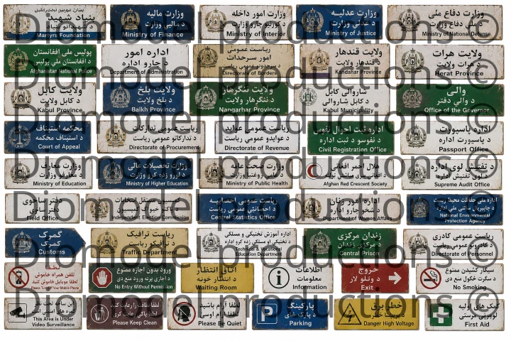 Afghan office building signs