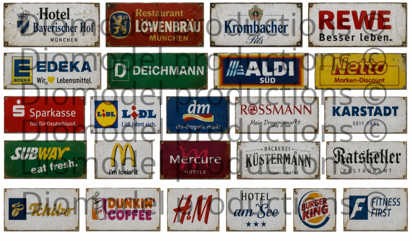 German commercial signs modern