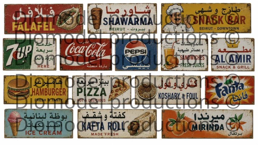 Lebanese fast food signs