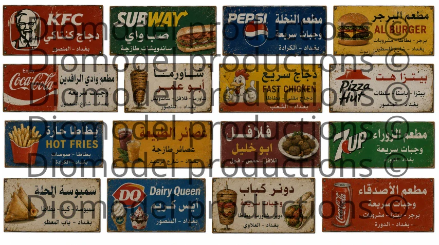 Iraqi fast food signs