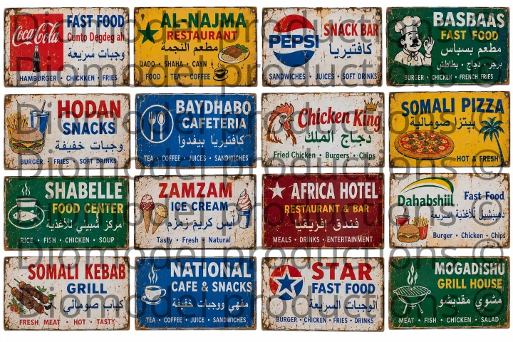 Somali fast food signs