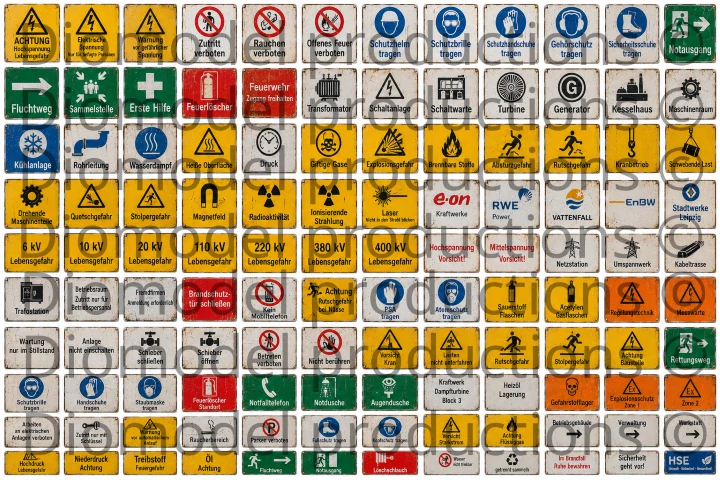 German power plant warning signs