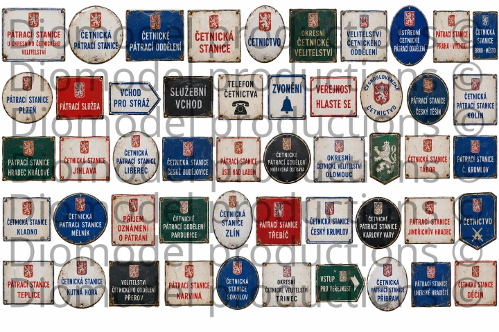 Czech gendarmerie search station signs 1930 - 1939