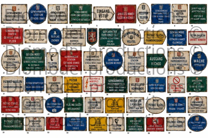 Czech gendarmerie search station signs early 1939