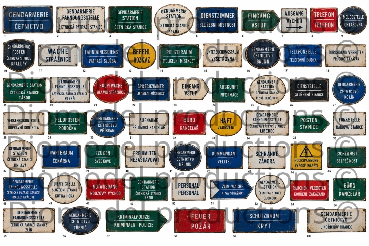 Czech gendarmerie search station signs 1939 – 1945