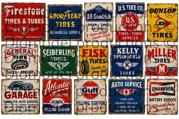 American auto repair & tire service shop signs 2