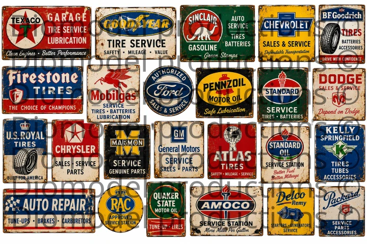American auto repair & tire service shop signs 3