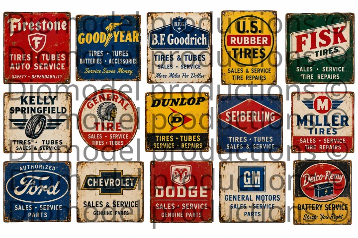 American auto repair & tire service shop signs 4