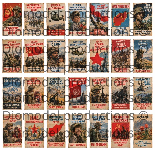 Sowiet propaganda posters Afghan war 1979 – 1989