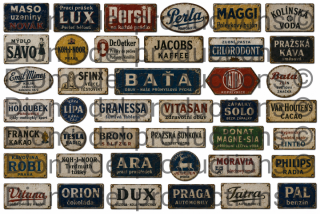 Czech advertising signs mix