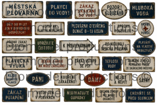 Czech swimming pool signs