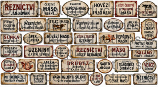 Czech butcher shop signs