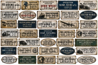 German shipping services signs
