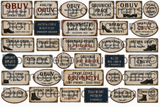 Czech shoemakers shop signs