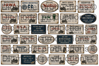 Czech motorcycle service signs