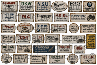 German motorcycle service signs