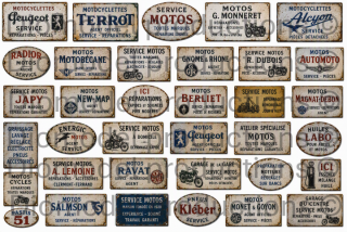 French motorcycle service signs