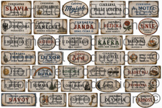 Czech patisserie signs