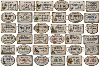 Czech guesthouse signs