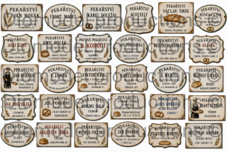 Czech bakery shop signs