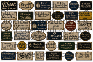 German watchmaker’s shop signs