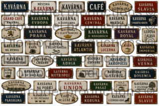 Czech cafe signs