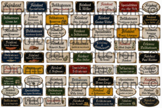German delicatessen shop signs