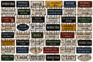 Czech notary’s office signs