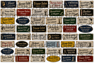 German beauty & barber shop signs