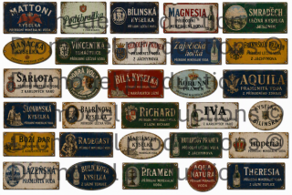 Czech mineral water signs