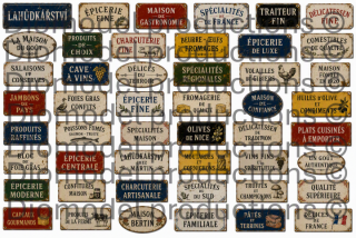 Delicatessen shop signs mix