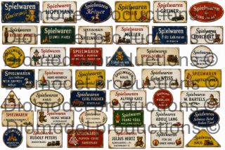 German toy shop signs