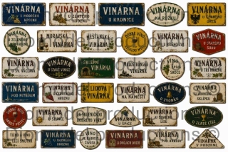 Czech wine bar signs