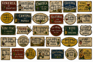 Italian wine bar signs