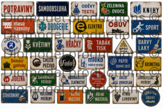 Czech shop signs mix 60‘ – 80‘