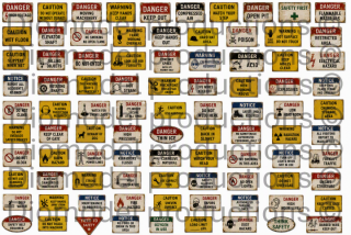 English industrial warning signs
