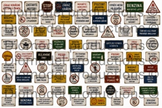 Czech gas station warning signs