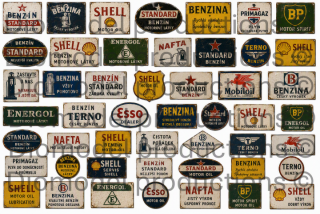 Czech gas station advertising signs