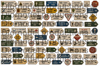 Army directional signs Desert storm 1991