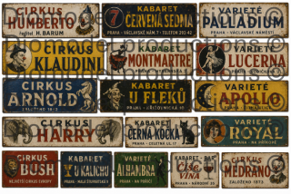 Czech circuses and variety show signs