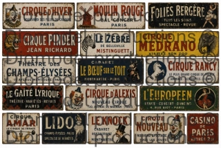French circuses and variety show signs