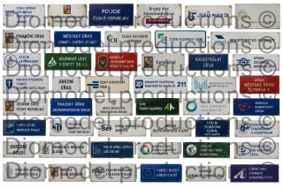 Czech modern office buildings signs