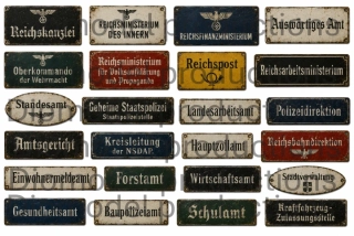 Signs for German office buildings